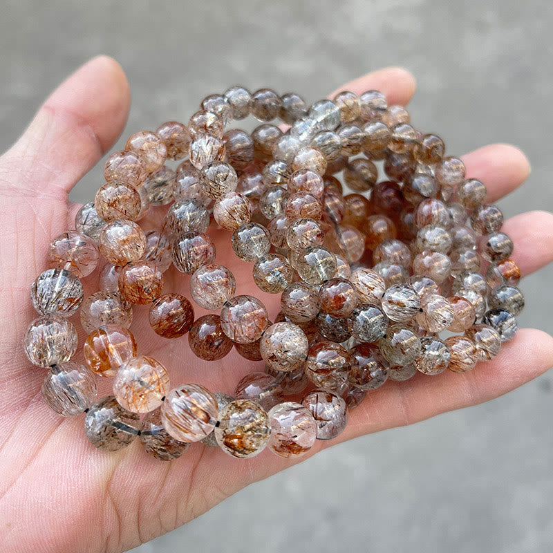 Pulsera de crecimiento positivo con cristales naturales Super Seven de Buddha Stones