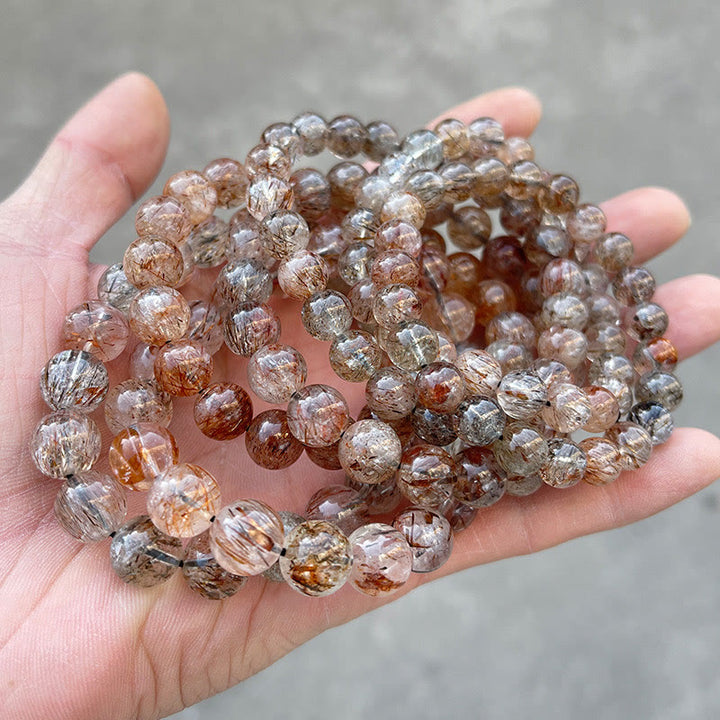 Pulsera de crecimiento positivo con cristales naturales Super Seven de Buddha Stones