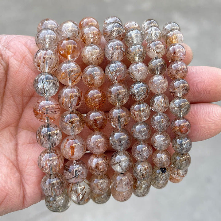 Pulsera de crecimiento positivo con cristales naturales Super Seven de Buddha Stones