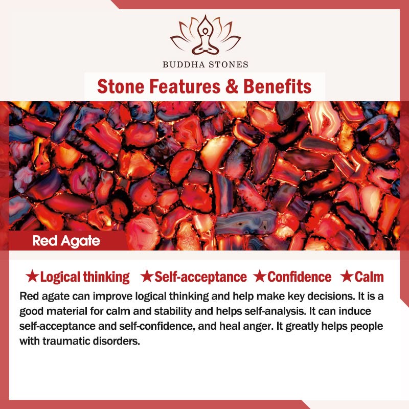 Pulsera trenzada de hilo rojo con ágata roja natural del zodíaco chino y Buddha Stones