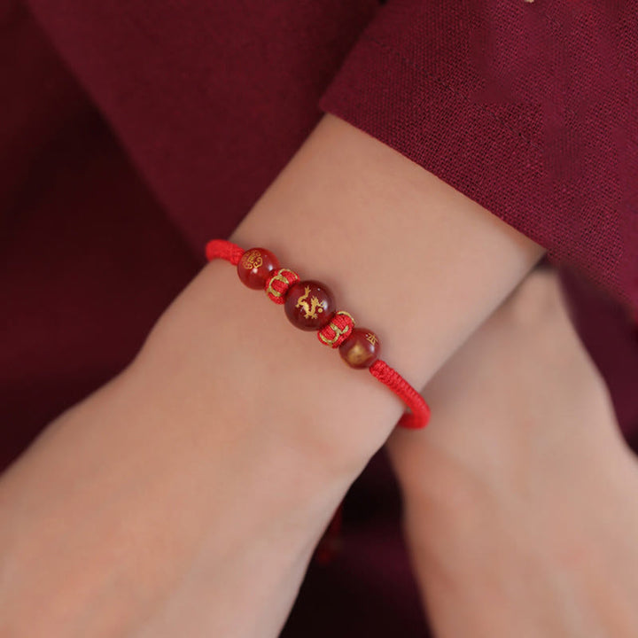 Pulsera trenzada de protección con hilo rojo del zodíaco chino y ágata roja hecha a mano con Buddha Stones - image 16
