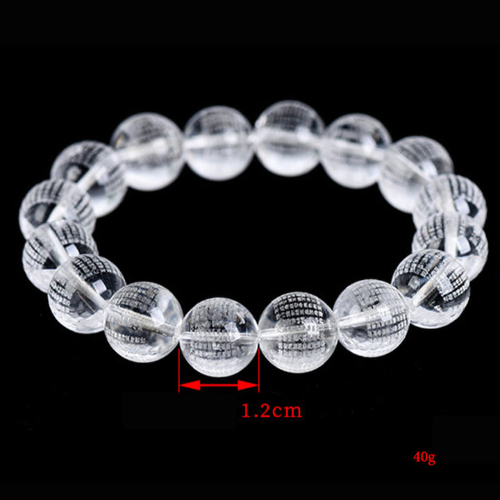 Pulsera de protección de cristal blanco natural con sutra del corazón y Buddha Stones