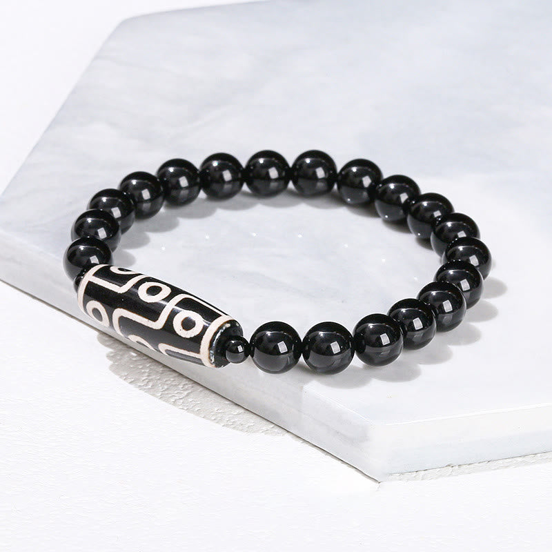 Pulsera de protección de energía con Buddha Stones de nueve ojos tibetanas de sándalo natural y ágata de ojo de gato blanca