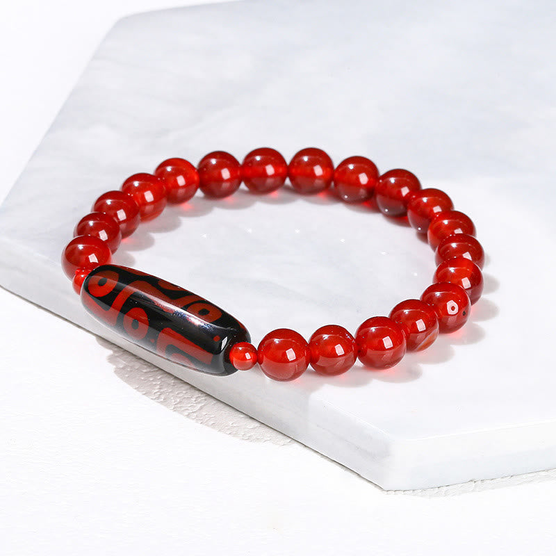 Pulsera de protección de energía con Buddha Stones de nueve ojos tibetanas de sándalo natural y ágata de ojo de gato blanca