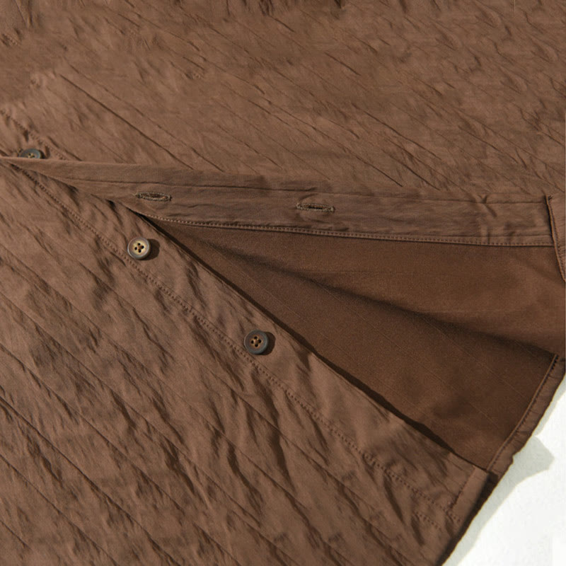 Camisa informal de manga larga para hombre, de color liso y con bolsillos y estampado de Buddha Stones - image 11