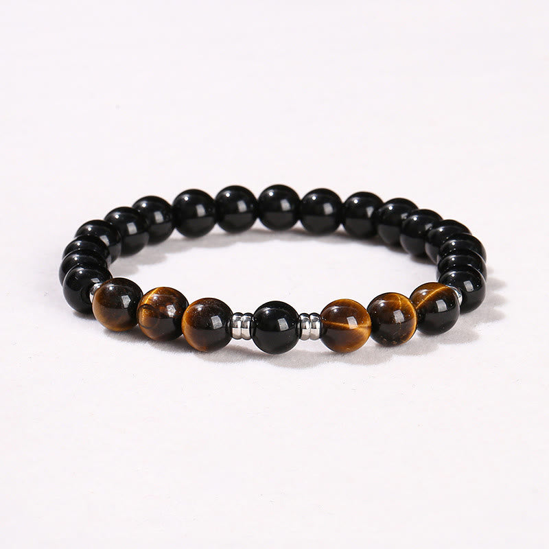 Juego de 2 pulseras poderosas de ojo de tigre y hematita y ojo de tigre azul con Buddha Stones
