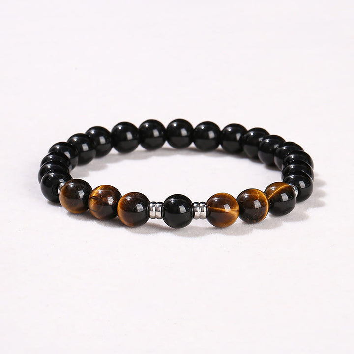 Juego de 2 pulseras poderosas de ojo de tigre y hematita y ojo de tigre azul con Buddha Stones