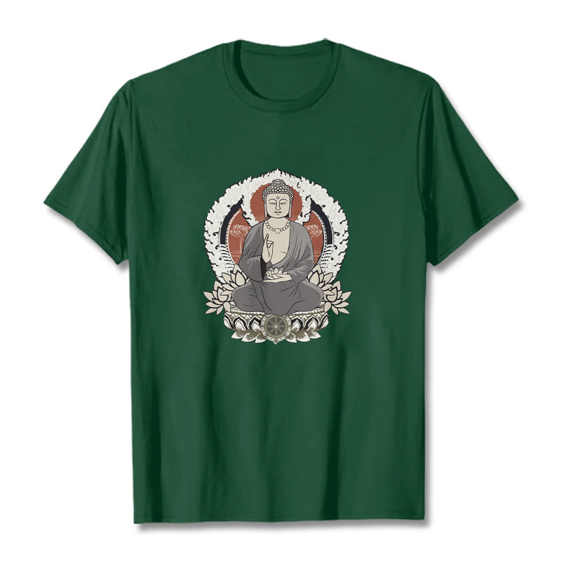Camiseta con estampado de Buddha Stones de Buda meditando - Verde bosque - 2XL - image 11