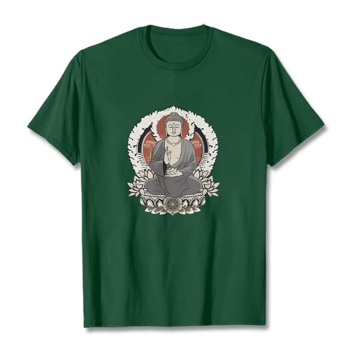 Camiseta con estampado de Buddha Stones de Buda meditando - Verde bosque - 2XL - image 11