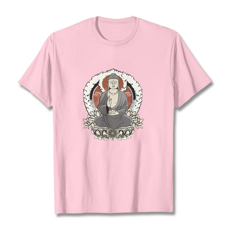 Camiseta con estampado de Buddha Stones de Buda meditando - Rosa claro - 2XL - image 13