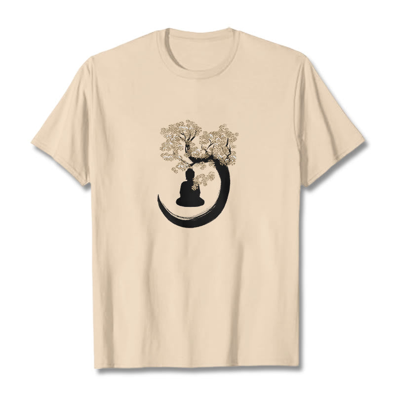 Camiseta de algodón con Buddha Stones y Buda sentado bajo el árbol - Sopa de mariscos - 2XL - image 4