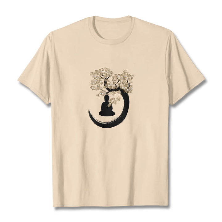 Camiseta de algodón con Buddha Stones y Buda sentado bajo el árbol - Sopa de mariscos - 2XL - image 4