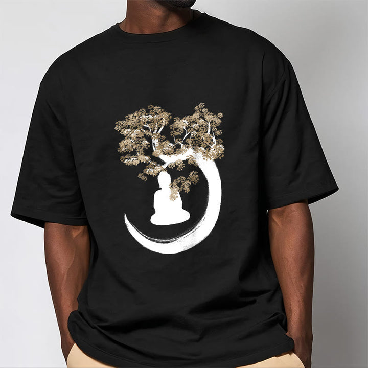 Camiseta de algodón con Buddha Stones y Buda sentado bajo el árbol - image 9
