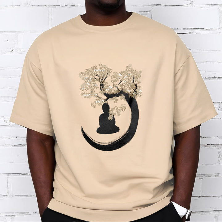 Camiseta de algodón con Buddha Stones y Buda sentado bajo el árbol - image 4