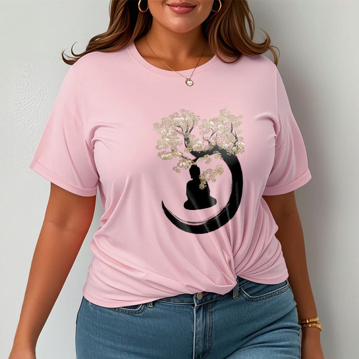Camiseta de algodón con Buddha Stones y Buda sentado bajo el árbol - image 20