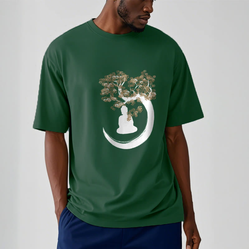 Camiseta de algodón con Buddha Stones y Buda sentado bajo el árbol - image 2