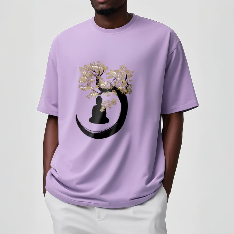 Camiseta de algodón con Buddha Stones y Buda sentado bajo el árbol - image 7