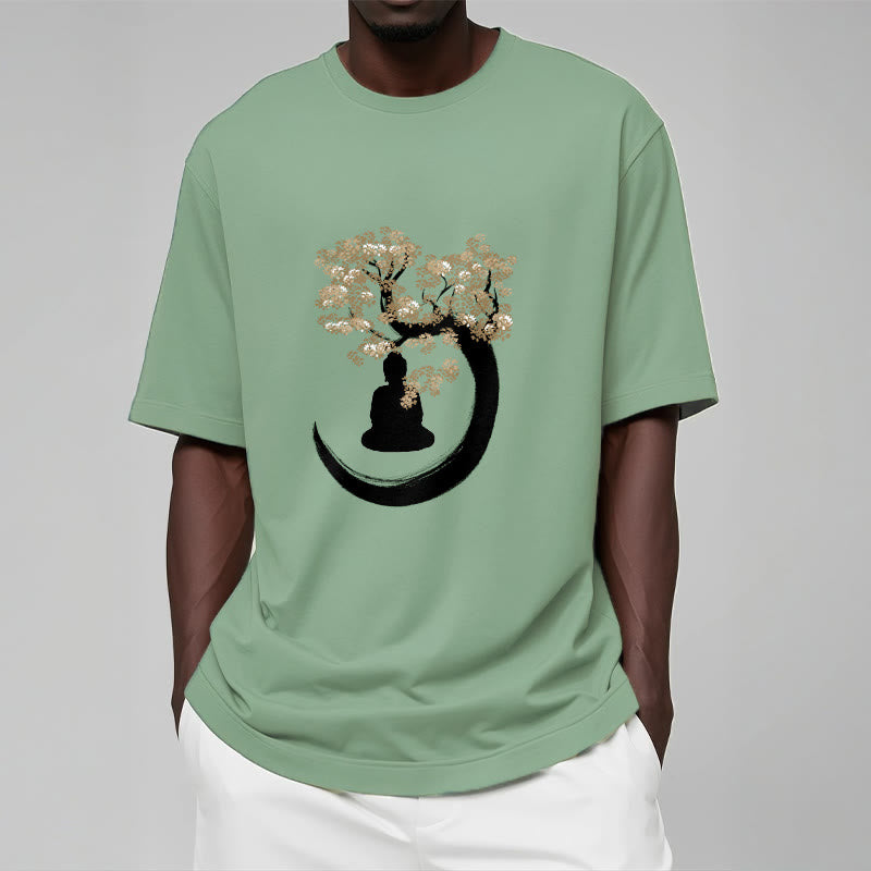 Camiseta de algodón con Buddha Stones y Buda sentado bajo el árbol - image 18