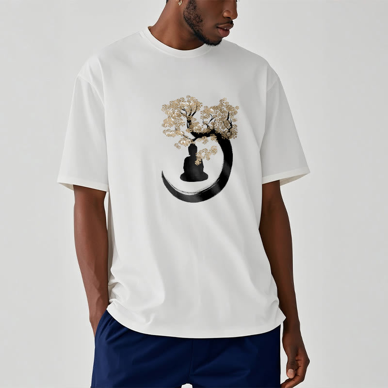 Camiseta de algodón con Buddha Stones y Buda sentado bajo el árbol - image 13
