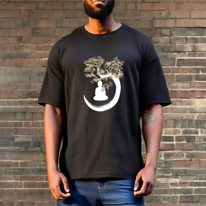Camiseta de algodón con Buddha Stones y Buda sentado bajo el árbol - image 8