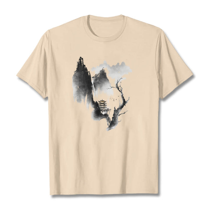 Camiseta con estampado de Buddha Stones Pavilion Tree Geese Around The Mountains - Sopa de mariscos - 2XL - image 10