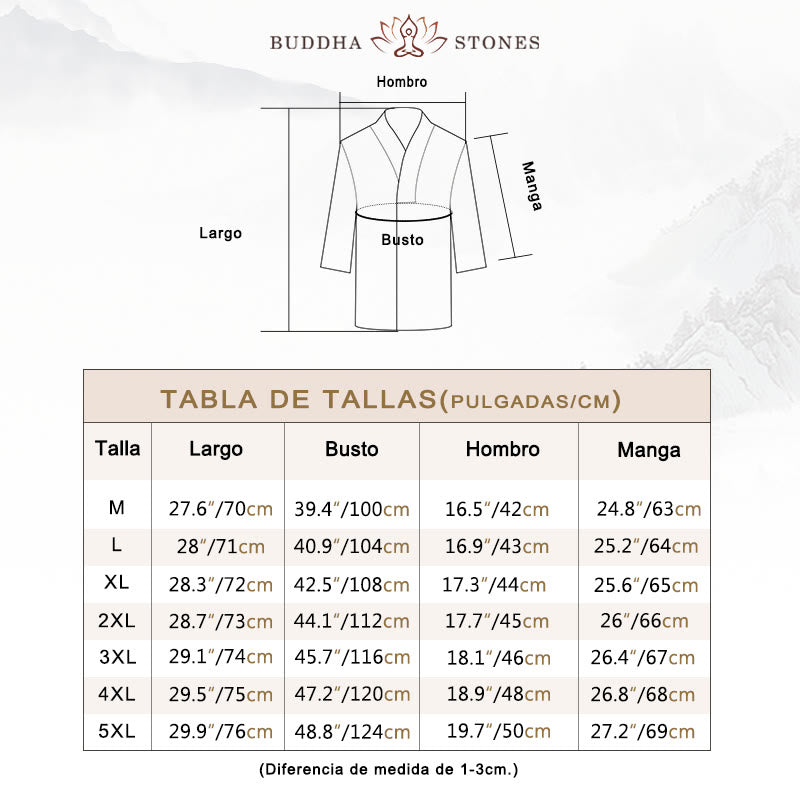 Buddha Stones Camisa casual de manga larga con cuello en V Ropa de hombre de lino - image 5