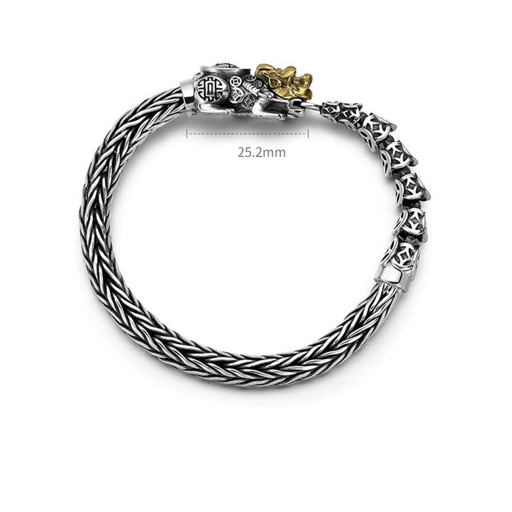 Pulsera de plata de ley 925 con lingotes de monedas de cobre PiXiu y Buddha Stones - image 11
