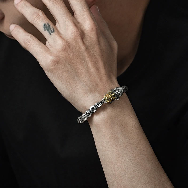 Pulsera de plata de ley 925 con lingotes de monedas de cobre PiXiu y Buddha Stones - image 9