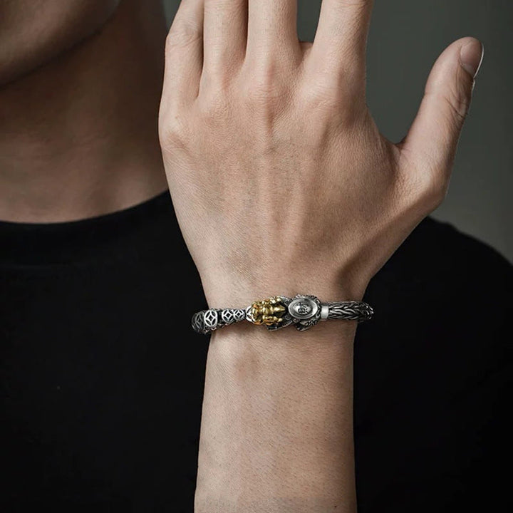 Pulsera de plata de ley 925 con lingotes de monedas de cobre PiXiu y Buddha Stones - image 8