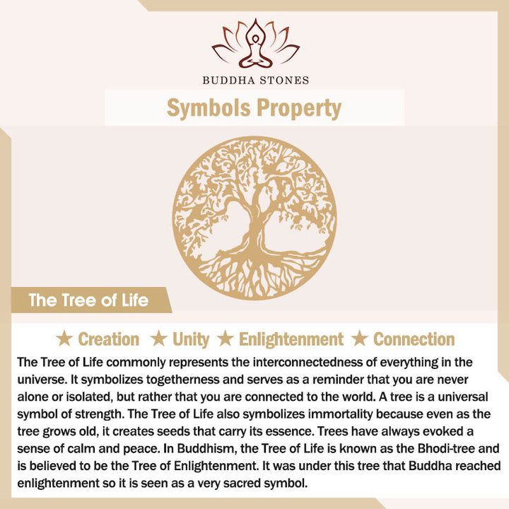 Buddha Stones con 108 cuentas de mala y cuentas de apatita Om The Tree Of Life con diseño de loto