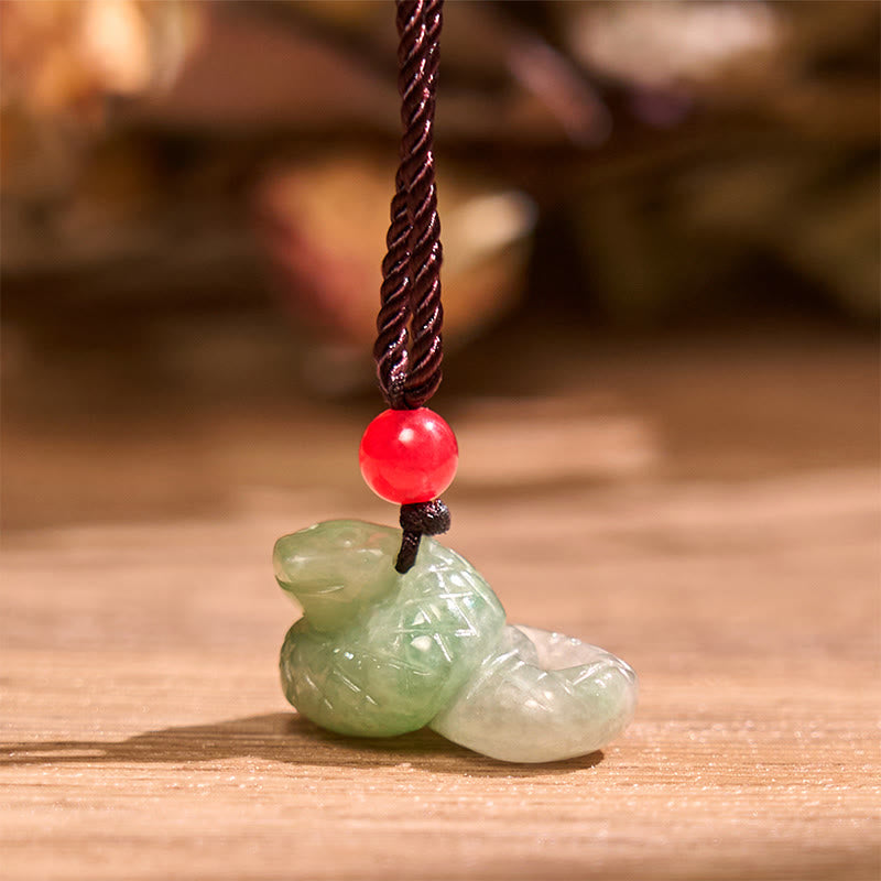 Collar con colgante de jade natural con Buddha Stones y el año de la serpiente del zodíaco chino - image 3