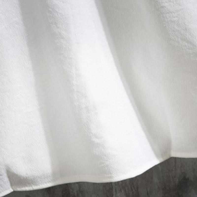 Camisa informal de hombre con mangas tres cuartos y botones delanteros de color liso con Buddha Stones - image 7