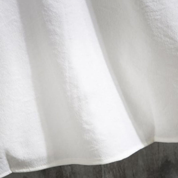 Camisa informal de hombre con mangas tres cuartos y botones delanteros de color liso con Buddha Stones - image 7