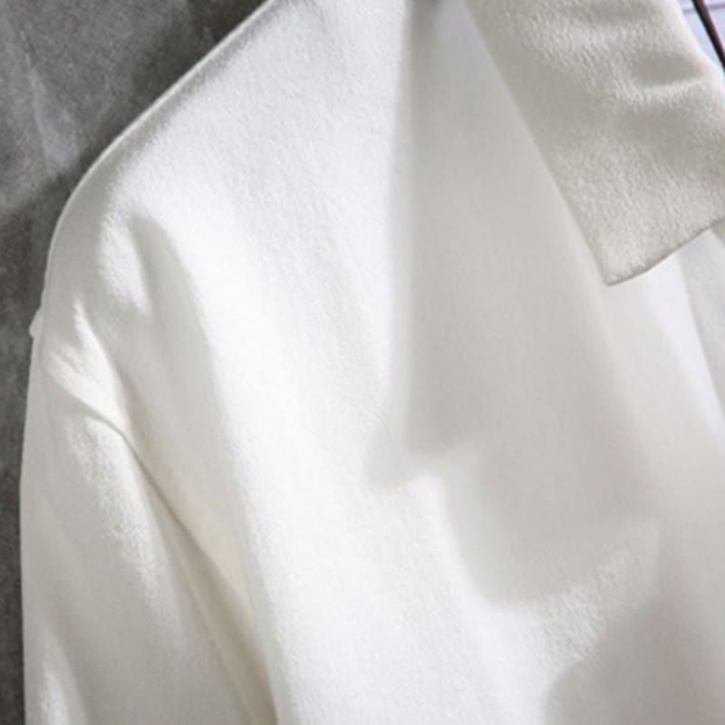 Camisa informal de hombre con mangas tres cuartos y botones delanteros de color liso con Buddha Stones - image 3