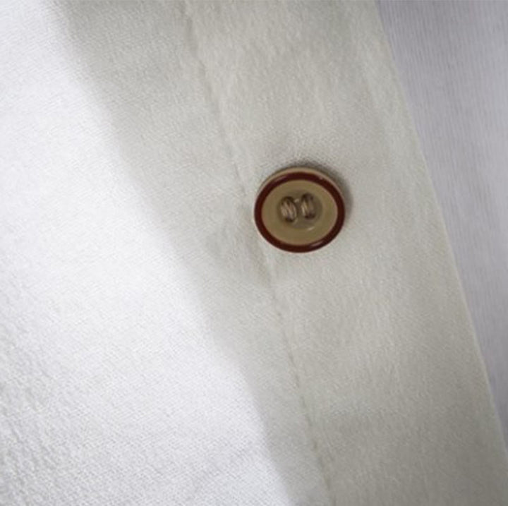 Camisa informal de hombre con mangas tres cuartos y botones delanteros de color liso con Buddha Stones - image 5