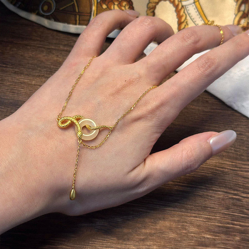 Collar con colgante de armonía del año de la serpiente en plata de ley 925 con hebilla de paz y calcedonia y Buddha Stones - image 11