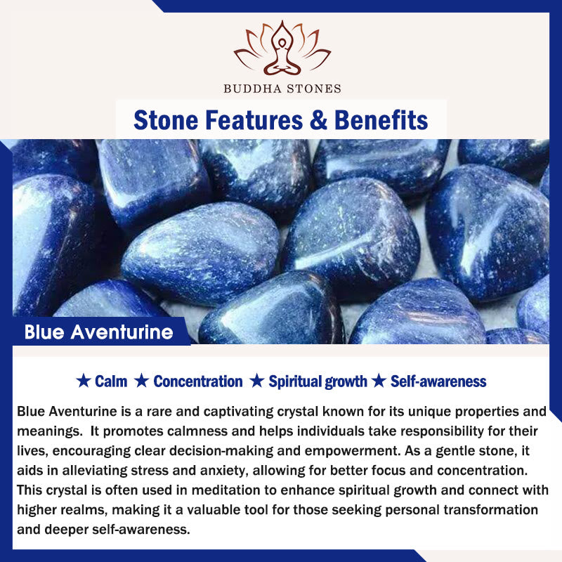 Pulsera de Buddha Stones con 108 cuentas de mala y aventurina azul natural multicapa