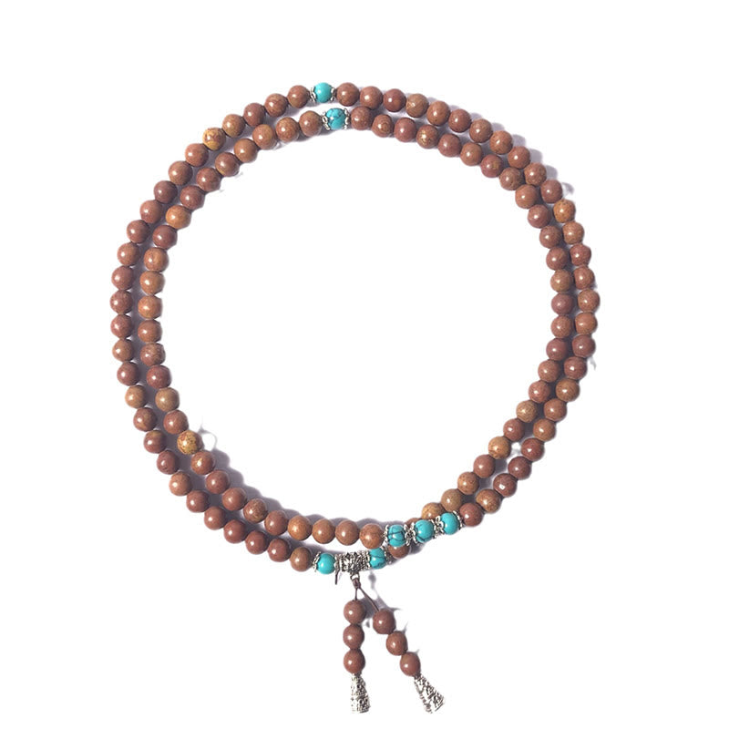 Pulsera de curación con Buddha Stones, 108 cuentas de mala, piedra Bian