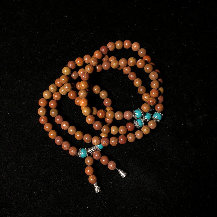 Pulsera de curación con Buddha Stones, 108 cuentas de mala, piedra Bian