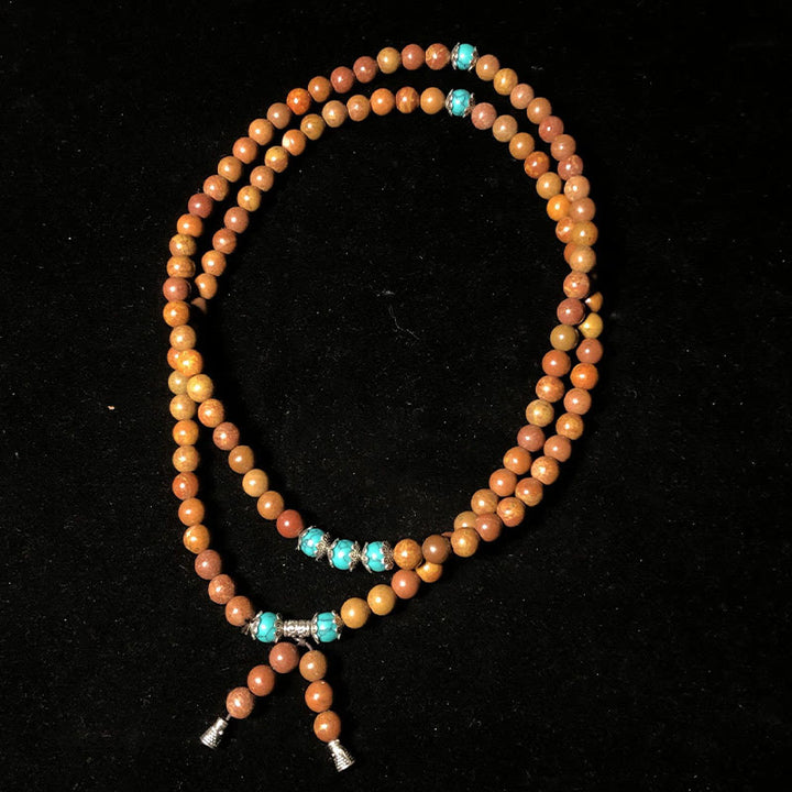 Pulsera de curación con Buddha Stones, 108 cuentas de mala, piedra Bian