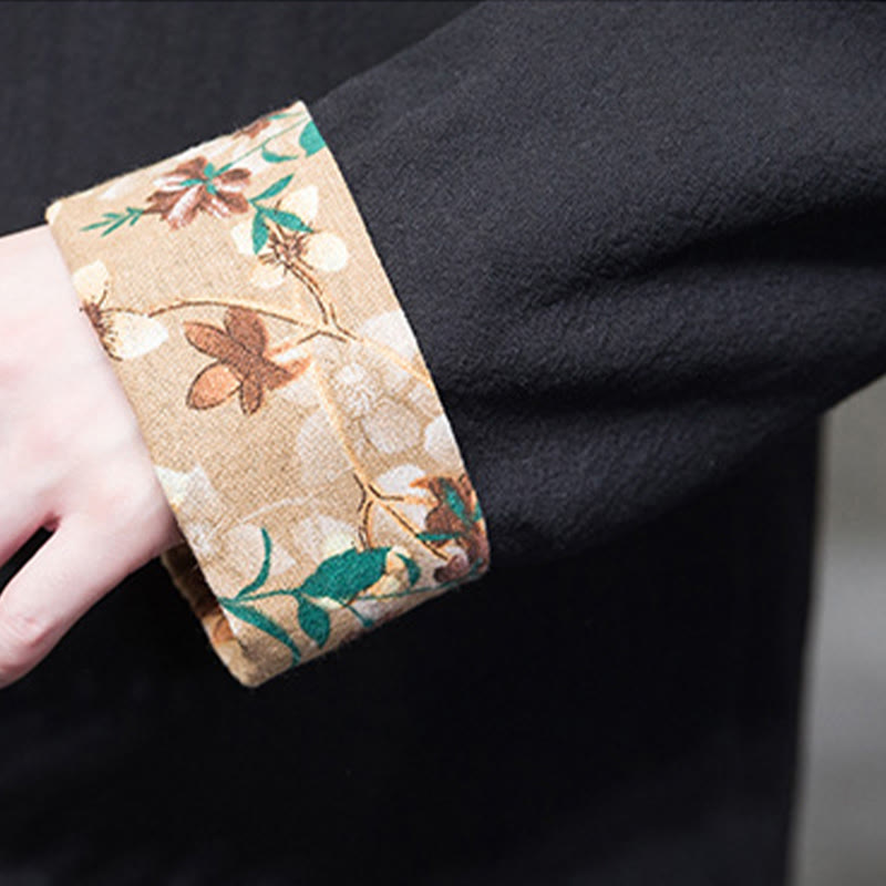 Chaqueta y camisa de lino y algodón para hombre, traje Tang con botones de rana y diseño de flores y puños bordados con Buddha Stones y flores de ciruelo  - image 11