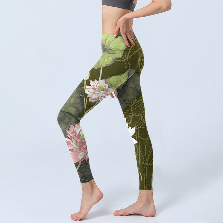 Leggings deportivos con estampado de loto y Buddha Stones para mujer - image 2