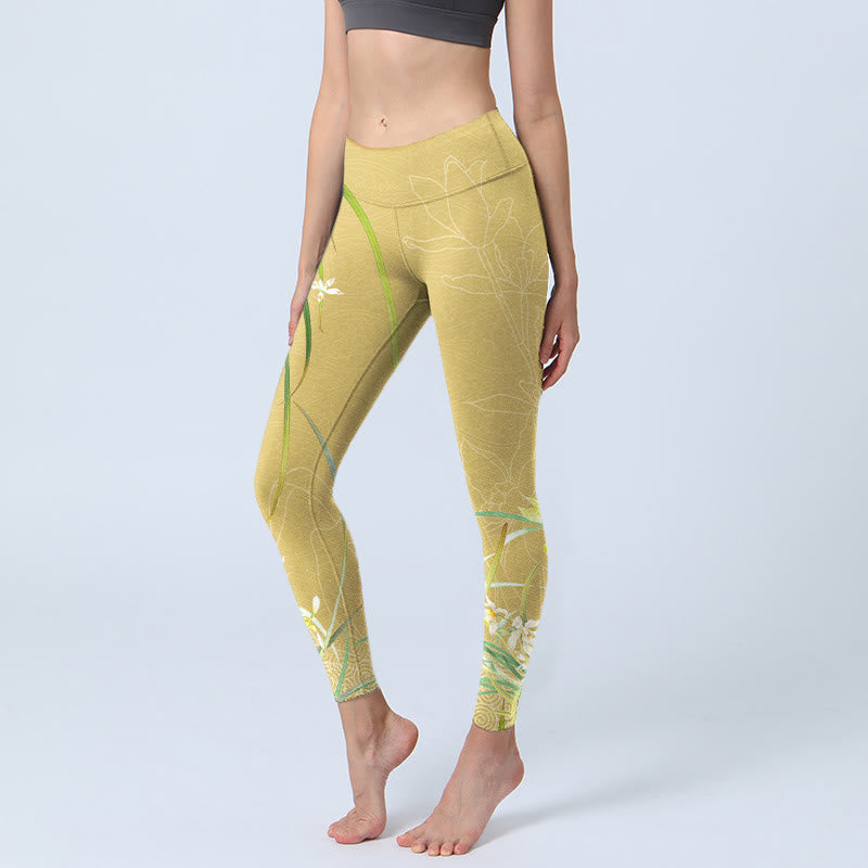 Leggings de yoga para mujer con estampado de Buddha Stones - Caqui - US18，UK/AU22，EU50 (4XL) - image 1