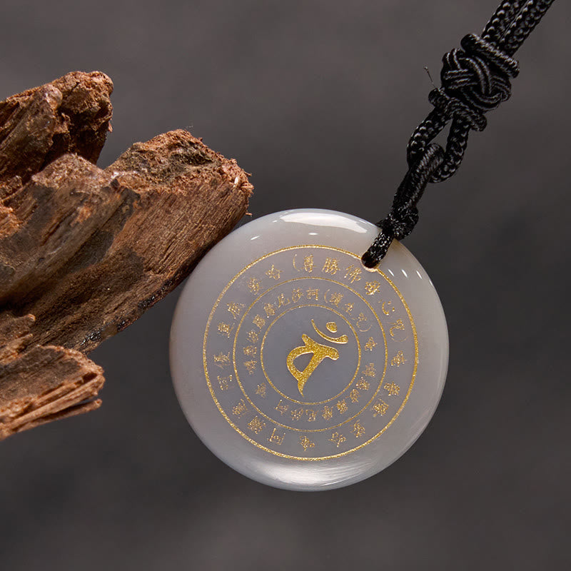 Buddha Stones Colgante de collar con mantra sánscrito de Vairocana Tathagata y aventurina verde con cristales de obsidiana negra y fuerza. - image 30