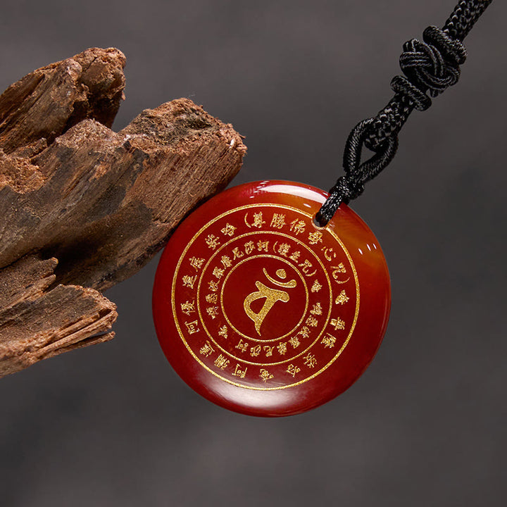 Buddha Stones Colgante de collar con mantra sánscrito de Vairocana Tathagata y aventurina verde con cristales de obsidiana negra y fuerza. - image 20