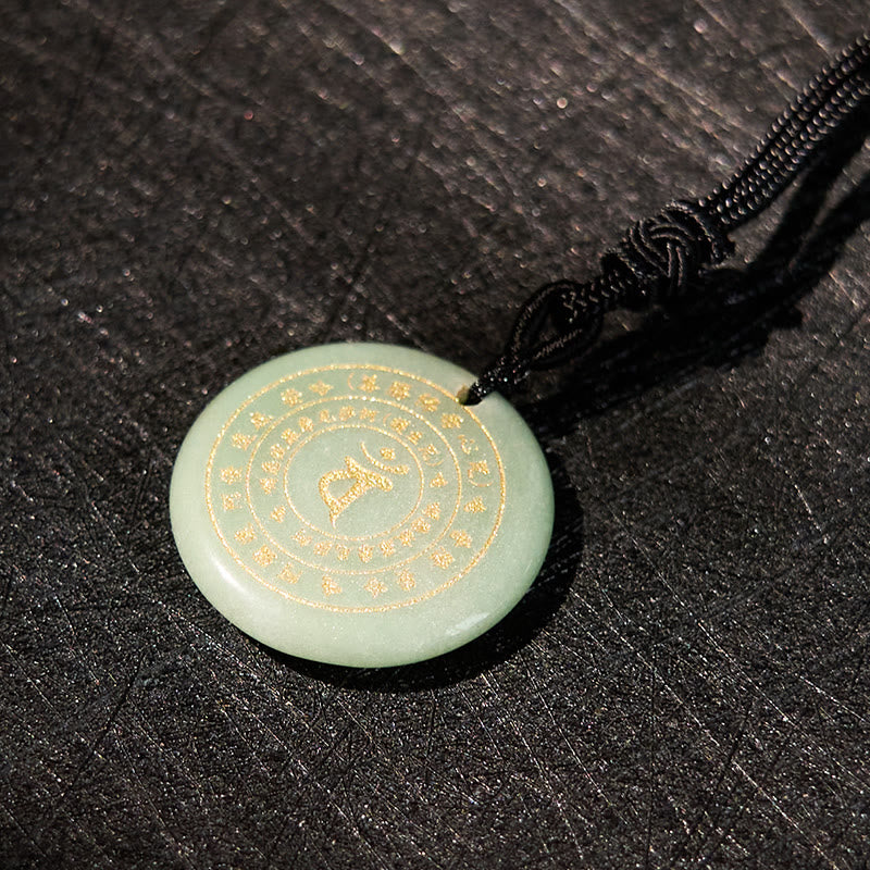 Buddha Stones Colgante de collar con mantra sánscrito de Vairocana Tathagata y aventurina verde con cristales de obsidiana negra y fuerza. - image 16
