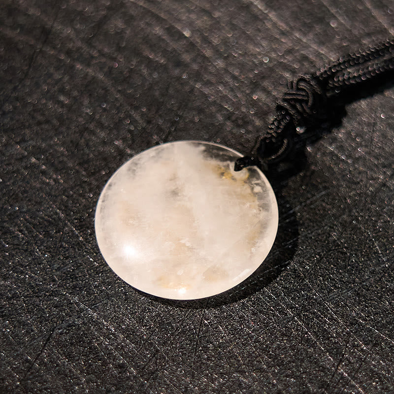 Buddha Stones Colgante de obsidiana negra con diseño de loto y esvástica natural de varios cristales - image 8