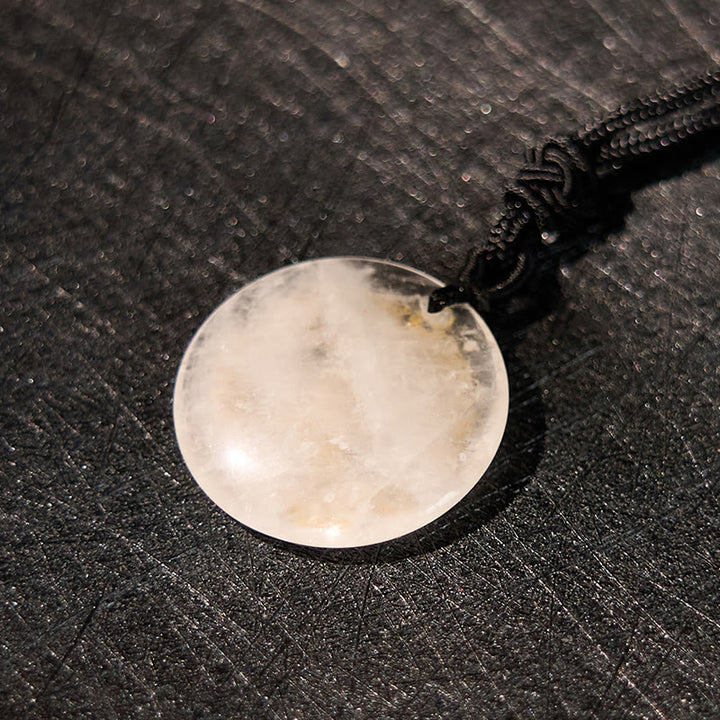 Buddha Stones Colgante de obsidiana negra con diseño de loto y esvástica natural de varios cristales - image 8