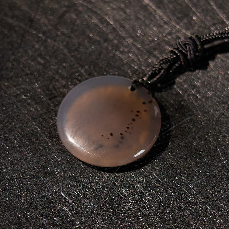 Buddha Stones Colgante de obsidiana negra con diseño de loto y esvástica natural de varios cristales - image 35