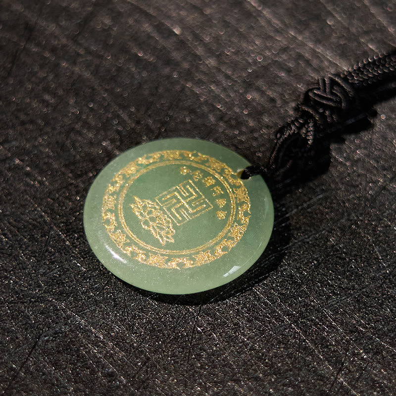 Buddha Stones Colgante de obsidiana negra con diseño de loto y esvástica natural de varios cristales - image 15